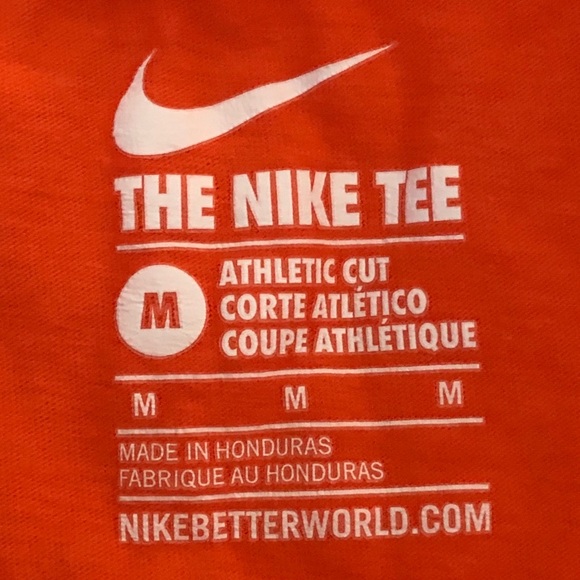 Nike Orange “Just Do It” Tee Shirt Men Medium - Picture 3 of 4